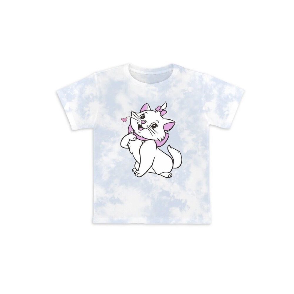 Disney Aristocats Marie Kitten Shirt Girls XL  (14-16) Pale Blue Tie Dye‎ NWT